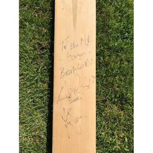 12 - Cricket bat, signed by England players Ashley Giles MBE and Ian Bell MBE following England's Ashes t... 