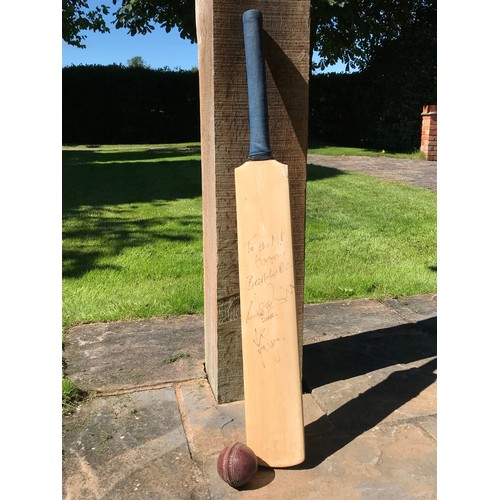 12 - Cricket bat, signed by England players Ashley Giles MBE and Ian Bell MBE following England's Ashes t... 