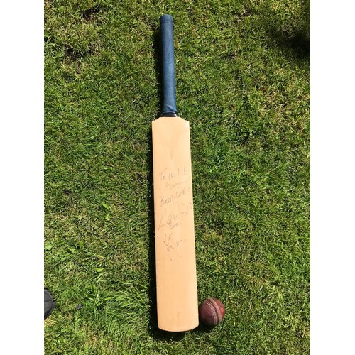 12 - Cricket bat, signed by England players Ashley Giles MBE and Ian Bell MBE following England's Ashes t... 