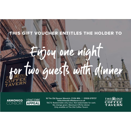 29 - Enjoy dinner for two and an overnight stay with breakfast at the Old Coffee Tavern, located in the c... 