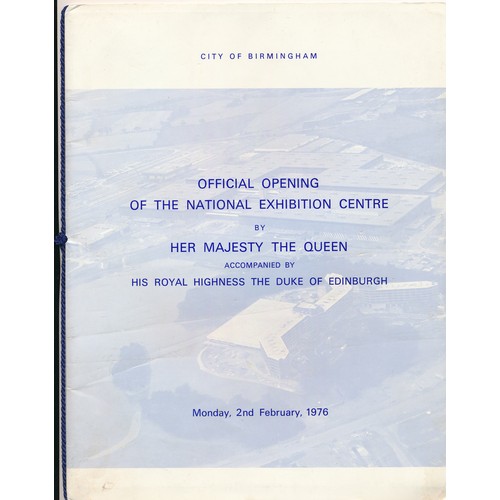 236A - National Exhibition Centre (NEC) Official Opening programme, Monday 2nd February 1976.