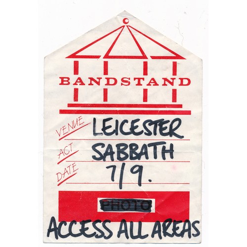 241A - Black Sabbath back stage pass from De Montford Hall Leicester, 7th September 1989. issued to 