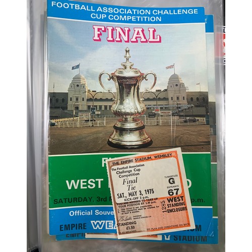 238 - West Ham United, range of West Ham United Cup Final programmes in binder including; FA Cup Final Pre... 