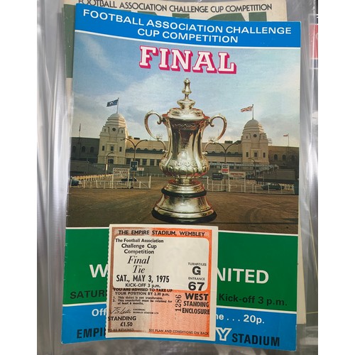 238 - West Ham United, range of West Ham United Cup Final programmes in binder including; FA Cup Final Pre... 