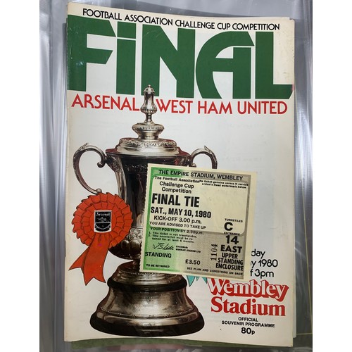 238 - West Ham United, range of West Ham United Cup Final programmes in binder including; FA Cup Final Pre... 