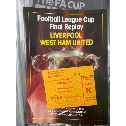 238 - West Ham United, range of West Ham United Cup Final programmes in binder including; FA Cup Final Pre... 