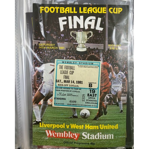 238 - West Ham United, range of West Ham United Cup Final programmes in binder including; FA Cup Final Pre... 