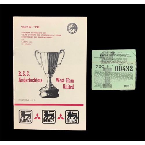 239A - West Ham United, 1976 European Cup Winners Cup Final programme for R.S.C. Anderlecht vs West Ham Uni... 