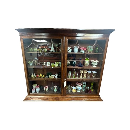 404 - 19th Century mahogany bookcase, circa 1830, 2 glazed doors to top over 3 cupboards with internal she... 