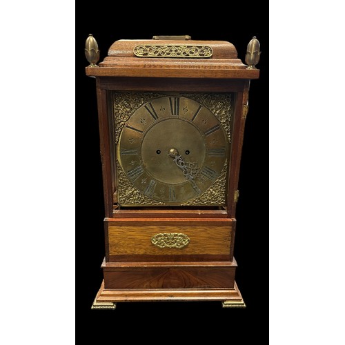 280 - Large bracket clock, James Rose Litchfield engraved on face, approx. size: H59cm x W30.5cm x D25cm, ... 