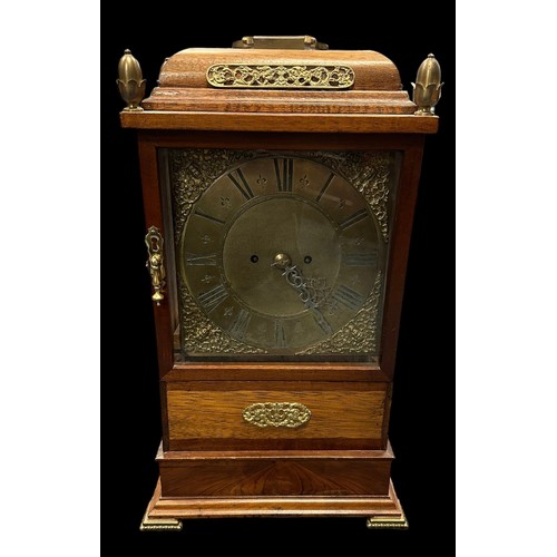 280 - Large bracket clock, James Rose Litchfield engraved on face, approx. size: H59cm x W30.5cm x D25cm, ... 