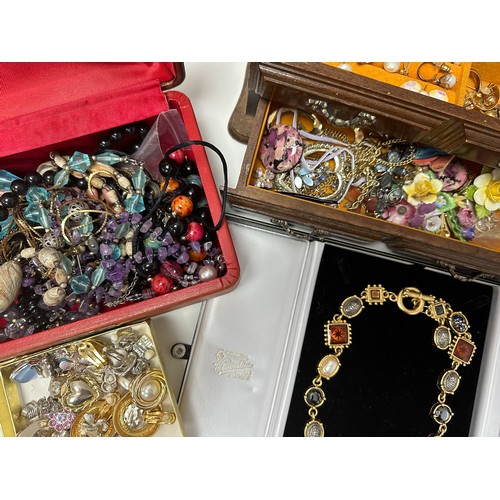 45 - Several jewellery boxes containing costume jewellery etc. Please note we cannot post this lot in hou... 