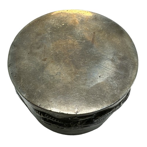 173 - Chinese silver, Wing Nam, late 19th / early 20th Century trinket pot with lid, external raised drago... 