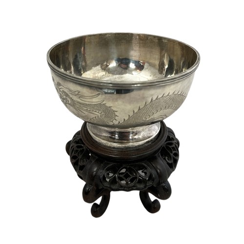 175 - Chinese silver, late 19th / Early 20th Century round Chinese export silver bowl with rubbed makers m... 