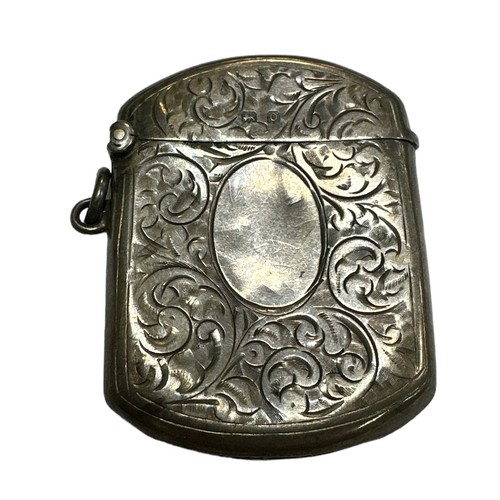 178 - Georgian silver vesta case with ring pull, hallmarked to interior for Thomas & Marshall (Horace Thom... 