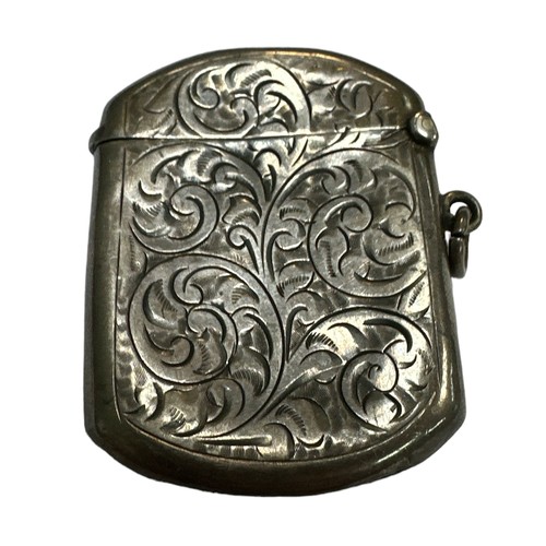 178 - Georgian silver vesta case with ring pull, hallmarked to interior for Thomas & Marshall (Horace Thom... 