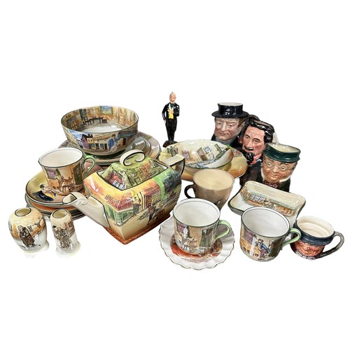 234 - Royal Doulton, collection of Royal Doulton Dickens Ware to include; Sam Weller Tea Pot, Tea Cups wit... 