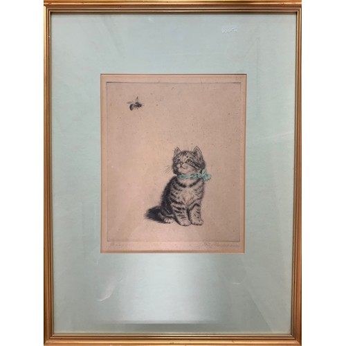 373 - Meta Plückebaum (German, 1876-1945), ‘Bzzzzzz’ original hand coloured dry point etching, signed lowe... 