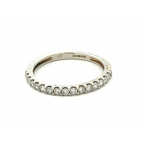 84 - A 9ct white gold and diamond half eternity ring, size M. Weight 1.48g
Please see the buyer's terms a... 