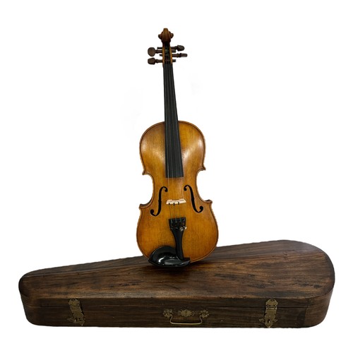 319 - Late 19th century violin. Inscribed inside 'Copy of Antonius Stadivarius Fecit Dresdae anno.' In woo... 