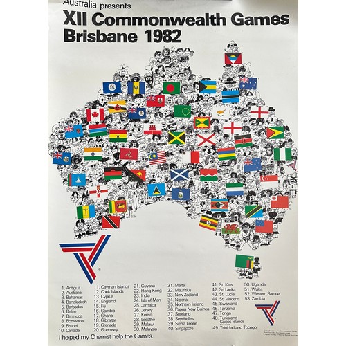 333 - 1982 Commonwealth Games Brisbane six original posters, to include; “Up, Up, and Away” Queensland pos... 