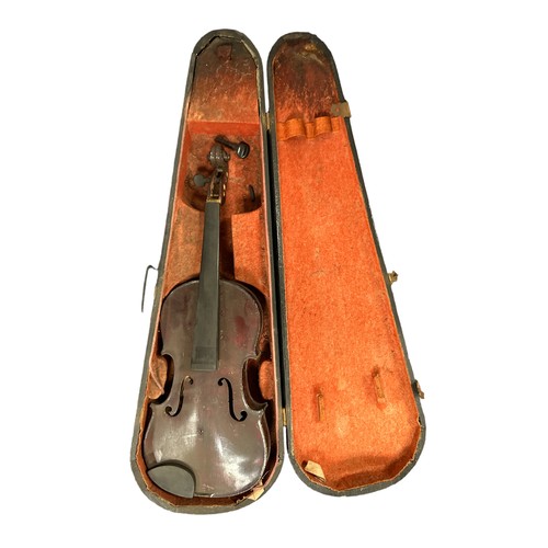 320 - Pair of early 20th century violins, one labelled 'Maidstone School of Orchestra'. Both come with a w... 