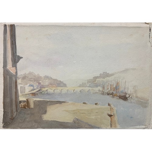 378 - James Marshall Heseldin (British, 1887-1969), ‘Fowey from Cobbs Well’ watercolour on paper. Signed l... 