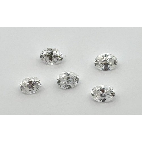 115 - Five loose unmounted oval cut diamonds - total 1.17ct. Diamonds in good condition, estimated clarity... 