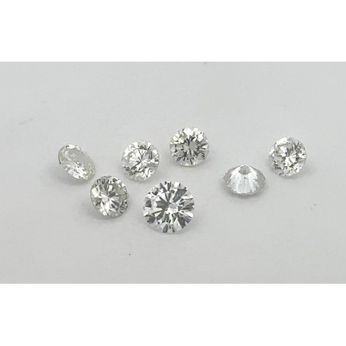 116 - Seven round brilliant cut diamonds. Largest 0.30ct (SI2/ E/F).  Smallest 0.155ct. Total 1.325ct. Est... 