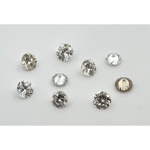 117 - Nine round brilliant diamonds each between 0.10ct and 0.155ct. Total weight 1.165ct. 
Diamonds in go... 