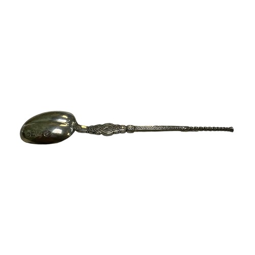 196 - William Hutton & Sons Ltd, silver miniature Coronation spoon replica facsimile. Engraved decoration ... 