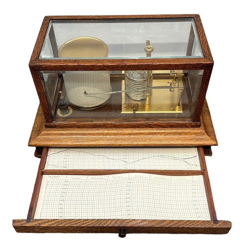 294 - A Short & Mason, London, walnut cased barograph, 20th century, serial No.K3657, with a chromed ten s... 