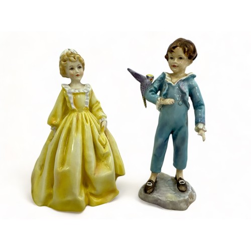 240 - Two Royal Worcester figurines - The Parakeet (approx 17.3cm tall) and Grandmother's Dress, approx 16... 