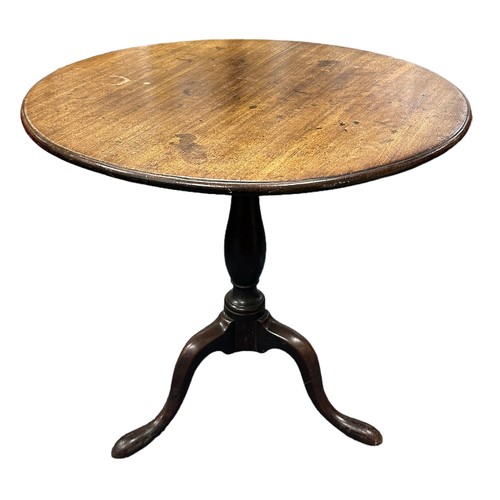 421 - Late 18th Century mahogany tripod table, height 72cm, top 75x74cm.