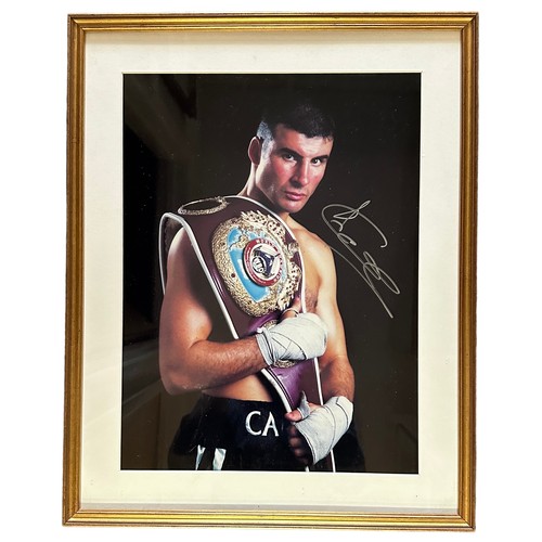 331 - A large signed framed Joe Calzaghe picture. Calzaghe is a Welsh former professional boxer who compet... 