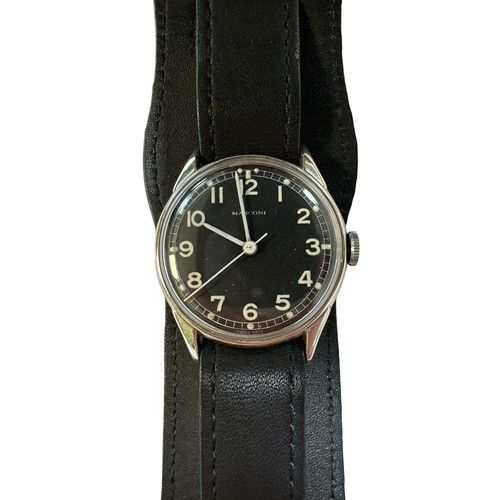 146 - Marconi Rolex military wristwatch, 32mm case with black dial marked 