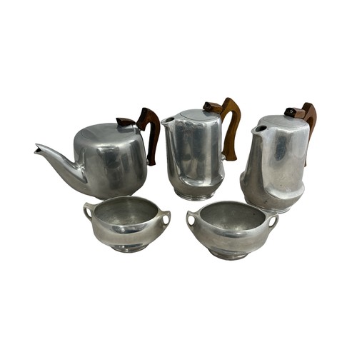 262 - A range of Picquot Ware - 5 pieces to include a teapot, coffee pots (2) and sugar bowls (2).