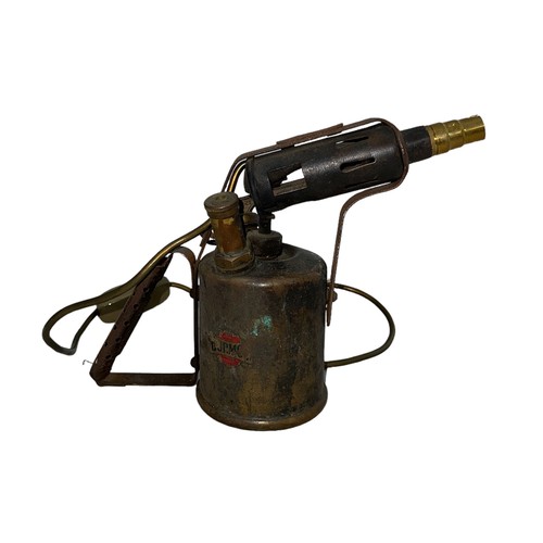 306 - A Burmos brass blow torch converted to a lamp