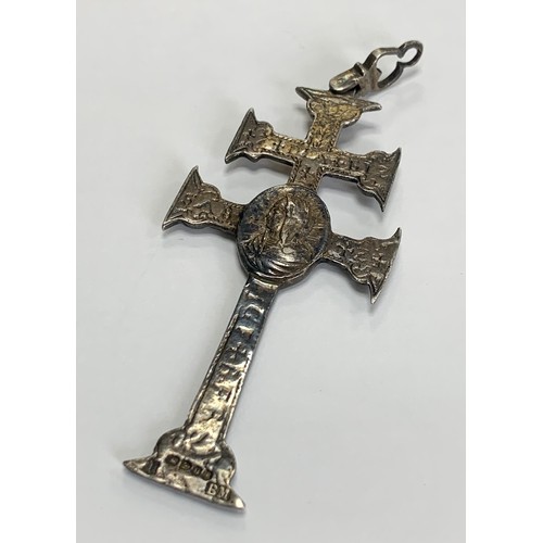 92 - 18th Century hallmarked silver Plague cross by Benjamin Mordecai / Benjamin Montague, wearable as pe... 