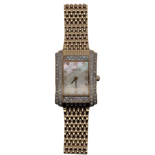 143 - An Ingersoll gents/ ladies diamond bracelet watch with a  diamond set gold plated case. Reference IG... 