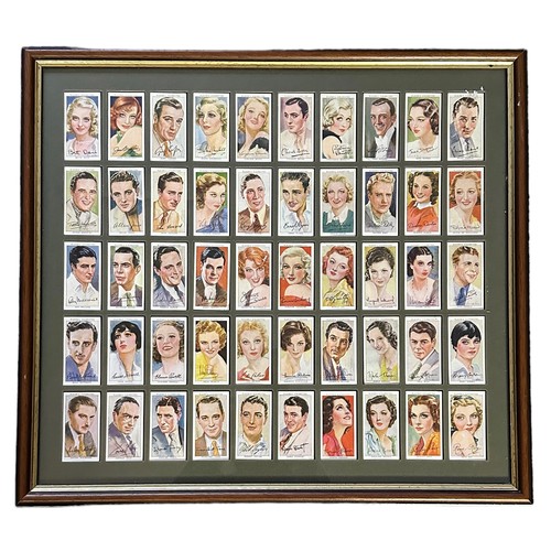 327 - Three framed sets of cigarette cards with Wills Romance of the Heavens, Wills Speed and Player Film ... 