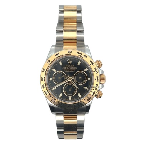 153 - Rolex Cosmograph Daytona Automatic Chronograph. Steel & yellow gold Oyster bracelet (full size) with... 