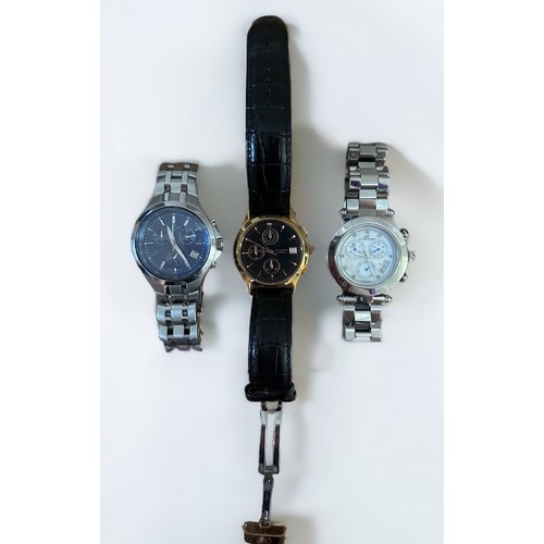 136 - Three boxed gents stainless steel watches.
Klaus Kobec - KKG1918 C15- a couture sports diamond quart... 