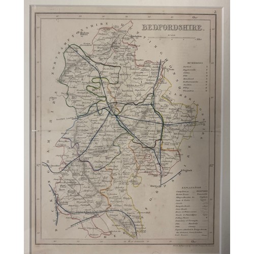 290 - Selection of various framed antique maps to include; ‘Map of Northamptonshire’ engraved by J. Cary f... 