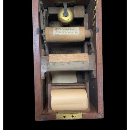 293A - G. H. Gledhill & Sons of Halifax Victorian wooden mechanical cash till, with bell and till roll. No.... 