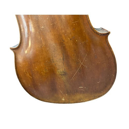 314 - A late 19th/early 20th century cello in fair condition. Internal sticker says ' Repaired by H. Stone... 