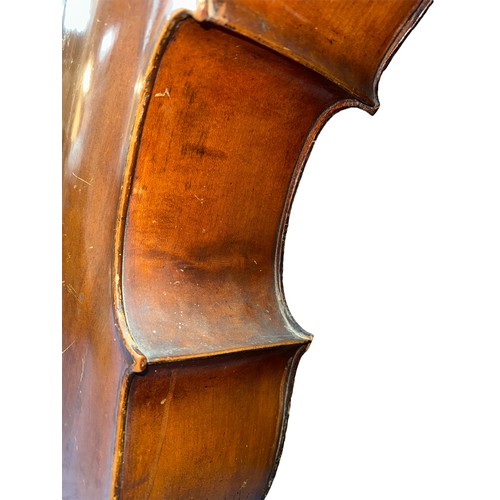 314 - A late 19th/early 20th century cello in fair condition. Internal sticker says ' Repaired by H. Stone... 