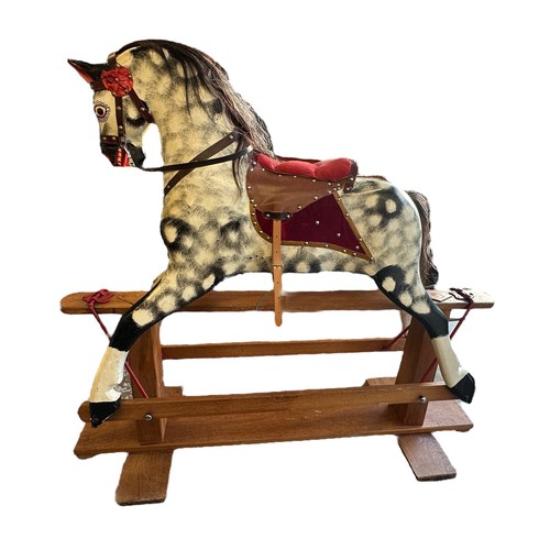 403 - Collinson & Son of Liverpool, Early 20th Century hand painted rocking horse on a trestle base by J. ... 