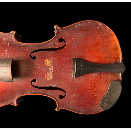 314A - 20th Century cased Maple violin, likely European, held in original case with two bows. No labels to ... 