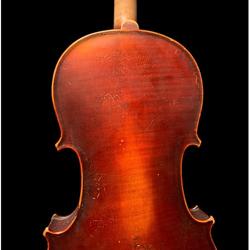 314A - 20th Century cased Maple violin, likely European, held in original case with two bows. No labels to ... 